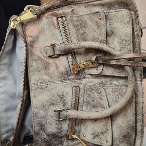 Purse, silver and gold metallic